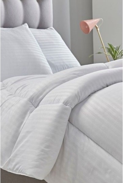 Πάπλωμα All Season King Size 240x260εκ. Με Βάτα 200gr/m2 White Stripe Microsatin Line (Σετ 4 Τεμάχια) (Χρώμα: Λευκό, Ύφασμα: Microsatin) - OEM - 5201847045550